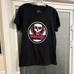 Nike Black Short-Sleeve Tee with Pink & White Skull Logo